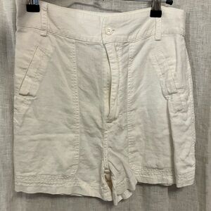 Carbon38 Women's Linen White Shorts